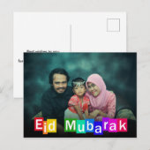 Kleurrijke Typografie Blokken Eid Mubarak - Briefk Briefkaart (Voorkant / Achterkant)