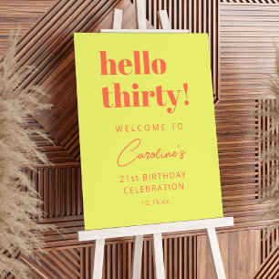 Kleurrijke typografie Chartreuse oranje verjaardag Poster