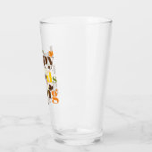 Kleurrijke typografie en bladeren Friendsgiving he Glas (Links)