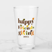 Kleurrijke typografie en bladeren Friendsgiving he Glas (Voorkant)