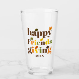 Kleurrijke typografie en bladeren Friendsgiving he Glas