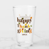 Kleurrijke typografie en bladeren Thanksgiving her Glas (Voorkant)