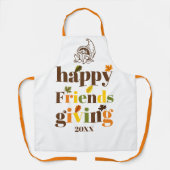 Kleurrijke typografie en cornucopia Friendsgiving Schort (Voorkant)