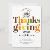 Kleurrijke typografie en cornucopia Thanksgiving Kaart (Voorkant)