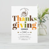 Kleurrijke typografie en cornucopia Thanksgiving Kaart (Staand voorkant)