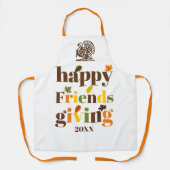 Kleurrijke typografie en kalkoen Friendsgiving Schort (Voorkant)