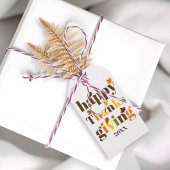 Kleurrijke typografie en laat Thanksgiving herfst Cadeaulabel