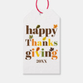 Kleurrijke typografie en laat Thanksgiving herfst Cadeaulabel (Voorkant)