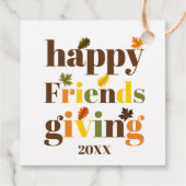 Kleurrijke typografie en verlaat de Friendsgiving- Bedankjes Labels (Achterkant)