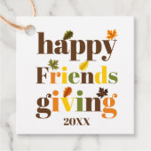 Kleurrijke typografie en verlaat de Friendsgiving- Bedankjes Labels (Voorkant)