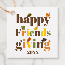 Kleurrijke typografie en verlaat de Friendsgiving- Bedankjes Labels