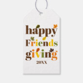Kleurrijke typografie en verlaat de Friendsgiving- Cadeaulabel (Voorkant)