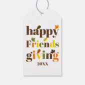 Kleurrijke typografie en verlaat de Friendsgiving- Cadeaulabel (Achterkant)