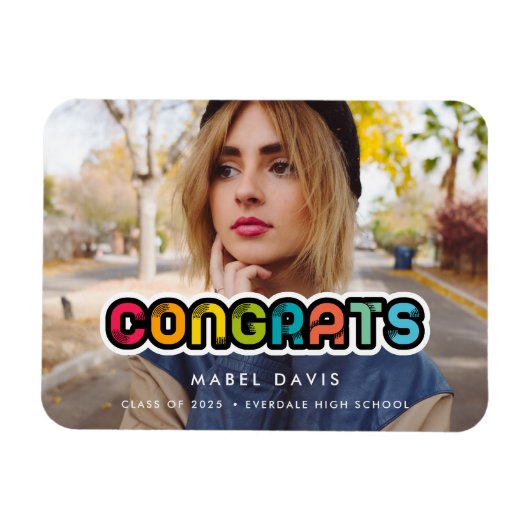  kleurrijke typografie Foto afstuderen Magneet (Horizontaal)