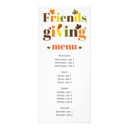 Kleurrijke typografie Friendsgiving menukaart Reclamekaart