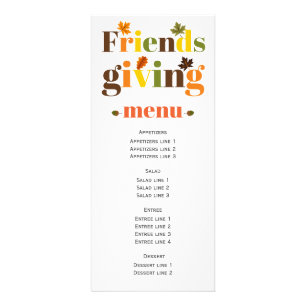 Kleurrijke typografie Friendsgiving menukaart Reclamekaart