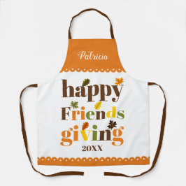 Kleurrijke typografie, grens Happy Friendsgiving Schort