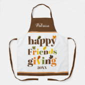 Kleurrijke typografie, grens Happy Friendsgiving Schort (Voorkant)