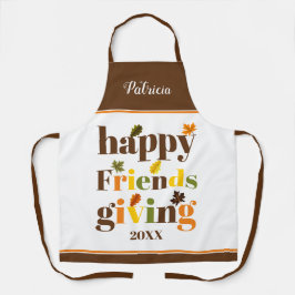 Kleurrijke typografie, grens Happy Friendsgiving Schort