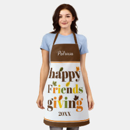 Kleurrijke typografie, grens Happy Friendsgiving Schort