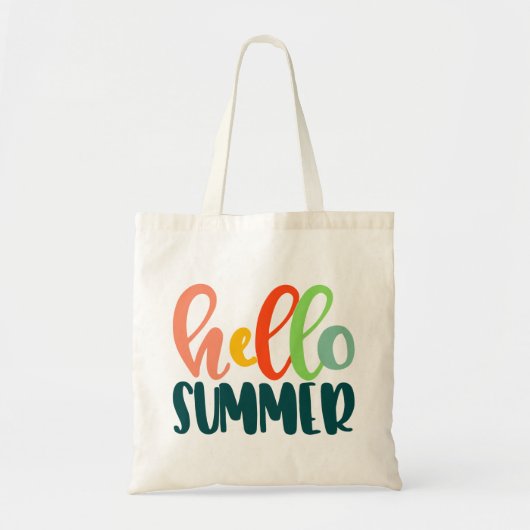 Kleurrijke Typografie Hallo Summer Canvas tas (Voorkant)