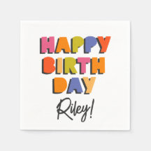 Kleurrijke typografie Happy Birthday gepersonalise