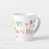 Kleurrijke typografie Happy Valentines Day Latte Mok (Rechterhoek)