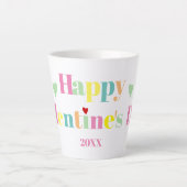 Kleurrijke typografie Happy Valentines Day Latte Mok (Voorkant)