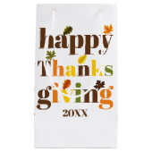 Kleurrijke typografie, herfst verlaat Thanksgiving Klein Cadeauzakje (Voorkant)