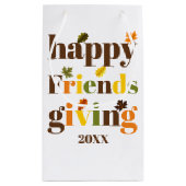 Kleurrijke typografie, herfstbladeren Friendsgivin Klein Cadeauzakje (Achterkant)