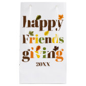 Kleurrijke typografie, herfstbladeren Friendsgivin Klein Cadeauzakje (Voorkant)