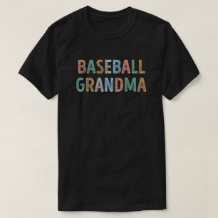 Kleurrijke Typografie Honkbal Oma T-shirt
