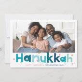 KLEURRIJKE TYPOGRAFIE modern landschap foto blauw Feestdagenkaart (Voorkant)