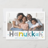 KLEURRIJKE TYPOGRAFIE modern landschap fotolicht Feestdagenkaart (Voorkant)