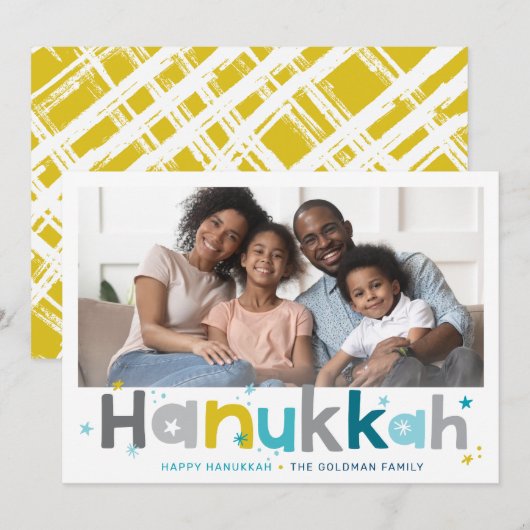 KLEURRIJKE TYPOGRAFIE modern landschap fotolicht Feestdagenkaart (Voorkant / Achterkant)