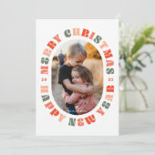 Kleurrijke Typografie Ovale Kerst Vakantie Kaart (Staand voorkant)