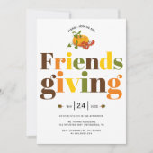 Kleurrijke typografie pompoen Friendsgiving Kaart (Voorkant)