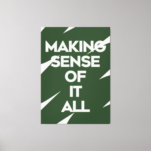 Kleurrijke typografie poster donkergroen citaat af canvas afdruk (Voorkant)