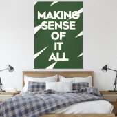 Kleurrijke typografie poster donkergroen citaat af canvas afdruk (Insitu (Slaapkamer))