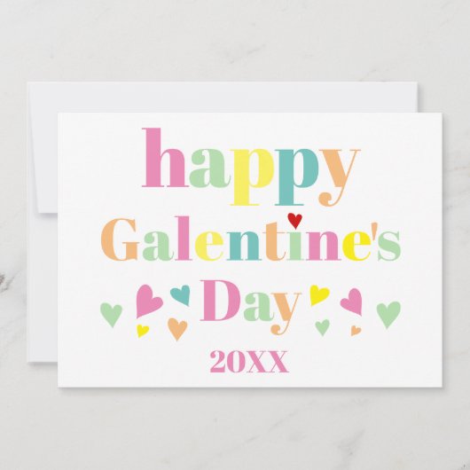 Kleurrijke typografie strepen Fijne Galentines Dag Feestdagenkaart (Voorkant)