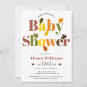 Kleurrijke typografie terracotta herfst baby showe kaart (Voorkant)