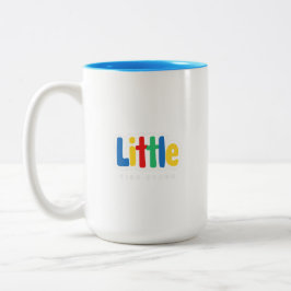 Kleurrijke typografie tweekleurige koffiemok