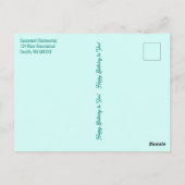 Kleurrijke typografie Verjaardagstaart Beste wense Briefkaart (Achterkant)