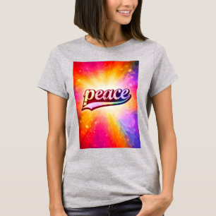 Kleurrijke typografie vreedzaam inspirerend t-shirt