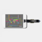 Kleurrijke typografie Wereldkaart Modern Word Trav Bagagelabel (Achterkant horizontaal)