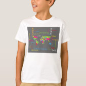 Kleurrijke typografie Wereldkaart Modern Word Trav T-shirt (Voorkant)