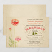  kleurrijke typografische huwelijksuitnodiging kaart (Voorkant / Achterkant)