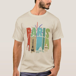 Kleurrijke typografische illustratie van Parijs me T-shirt