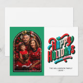 Kleurrijke typografische kerstkaart (Voorkant / Achterkant)