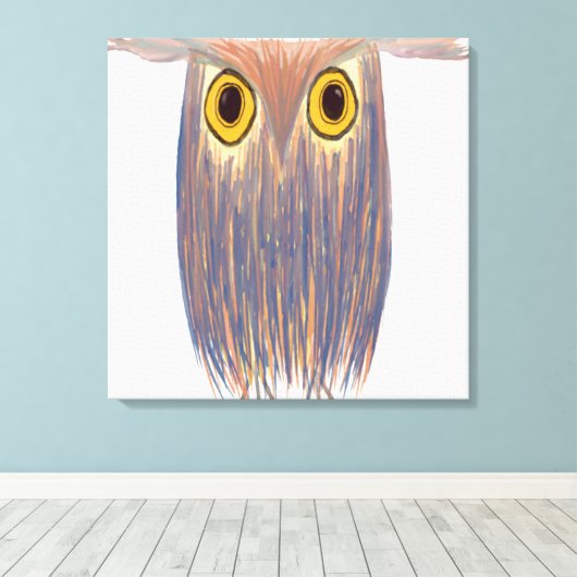 Kleurrijke Uil Aquarel Canvas Afdruk (Insitu (Houten vloer))